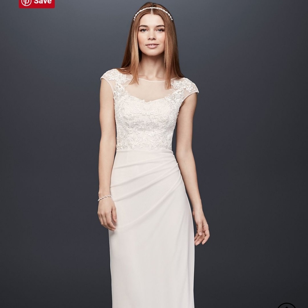 NWT David's Bridal White Wedding Dress and Veil